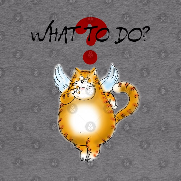 What To Do? Curious Kitty Cat by ROSHARTWORK